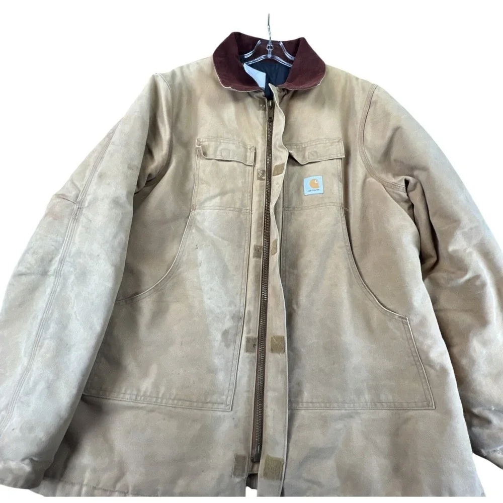 Carhartt Arctic Traditional Coat Mens Tan Brown Duck Canvas Work Jacket Lined‎